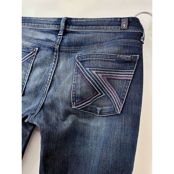 7 for all mankind Flint Crop Jeans Y2K Light Wash Women’s Size 29 EUC Flare - Picture 4 of 8